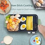 Topwit Hot Pot Electric with Grill, 2 in 1 Indoor Non-Stick Electric Pot and Griddle for Korean BBQ, Steaks, Shabu Shabu and Noodles, Independent Dual Temperature Control, Fast Heating, Green - Image 2