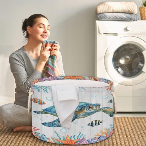Grand panier de rangement jouets et linge pliable style rétro