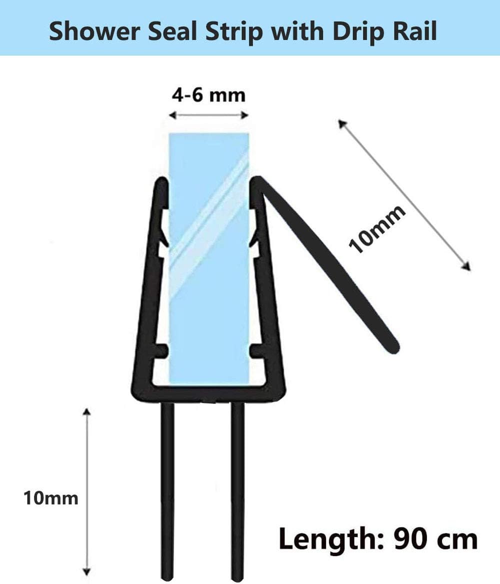 2Pcs Plastic Shower Door Bottom Seal Strip for 4-6mm Glass Door - Replacement Screen Seal With 8-10mm Gap - Image 3