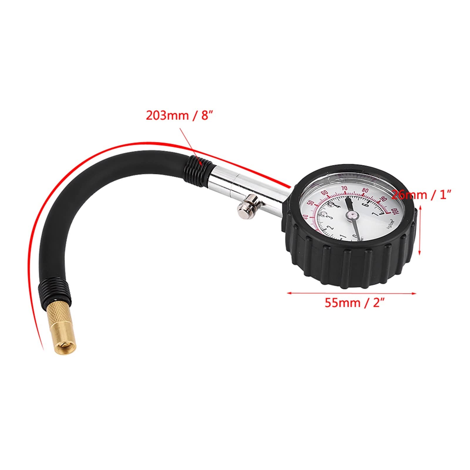 Medidor de presión de neumáticos de Tubo Largo 0-100Psi probador de presión de Aire de neumáticos de Alta precisión para Coche Motocicleta Universal
