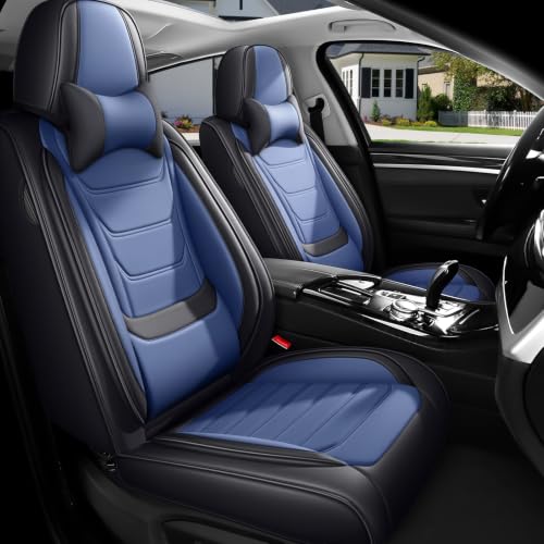 Image of for GMC Terrain 2010-2025 Seat Covers 5P w /Headrests (Black /Blue)