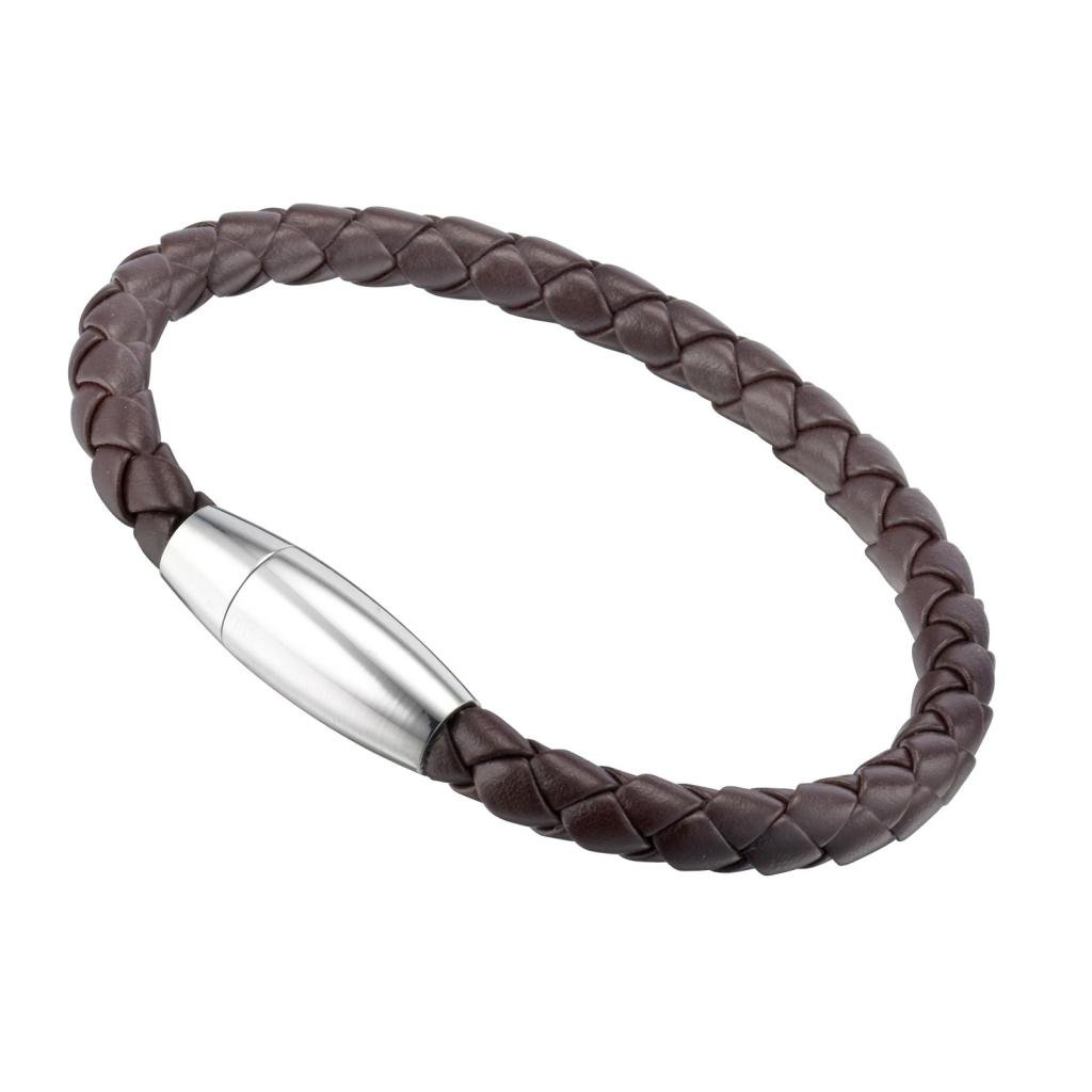 Gemini Gm045 - Pulsera trenzada de cuero para hombre, para el día de San Valentín, para hombres, mujeres, adolescentes, niños y niñas, 9 pulgadas, 9 inches, Cuero