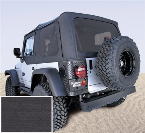 Rugged Ridge 13702.15 Soft Top, Door Skins, Black, Tinted Windows; 88-95 Jeep Wrangler YJ