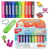 ZIMPLI - 10 x Large Baff Paint Sticks, Bath Crayons, Paint Pens for Kids, Twist & Paint, Vibrant Colours, Mess-Free, Easy Clean, Fast Dry Action, Non-Toxic