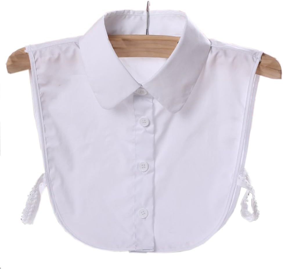 Women's Detachable Dickey Collar Blouse - Half Shirts, White