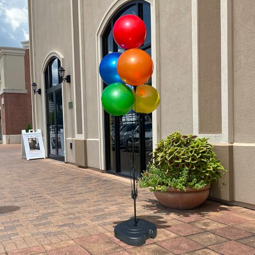 Image of Reusable Outdoor Balloon Clusters - Helium Free, All-Weather, Durable, Plastic Balloons for Advertising, Real Estate, Grand Openings & Events (Red, Yellow, Blue, Green, Orange)