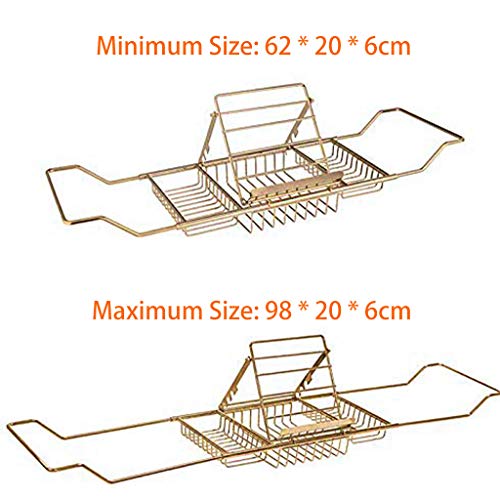 Oldpapa Bathtub Trays, Stainless Steel Expandable Shower Bathtub Tray Over Bath Tub Racks Shower Organizer With Removable Book Holder - Non-Slip Grip | Fits Most Tubs #TOP3