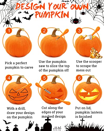 Greatever Halloween Pumpkin Carving Kit,Professional And Heavy Duty Stainless Steel Tools,Pumpkin Carving Set With Carrying Case(7Pcs) #TOP3