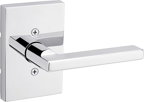 Vista 44 de Kwikset Halifax - Manija interior de paso, palanca para puertas de clóset y pasillo, manija reversible sin seguro, en acabado negro mate, con Mate