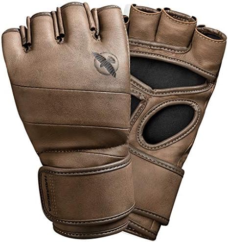 Hayabusa T3 LX Leather 4oz MMA Fight Gloves for Men & Women - Brown, Large