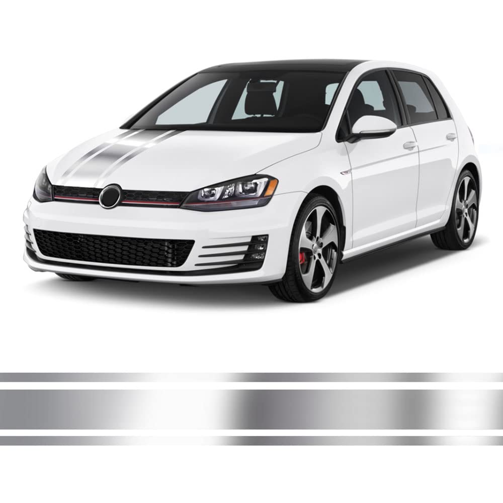 Quattroerre Racing Double Stripes, Chrome, 80 mm x 5 mt