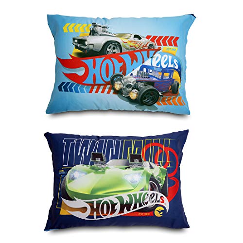 Hot Wheels Race Car 4-Piece Toddler Bedding Set - Includes Quilted Comforter, Fitted Sheet, Top Sheet, And Pillow Case, 28" X 52" #TOP4
