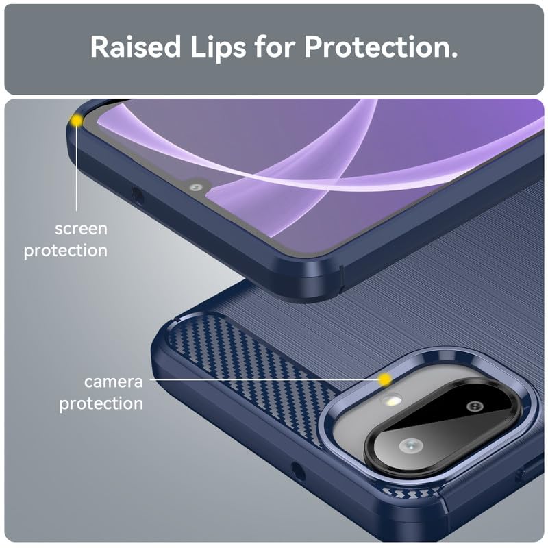 Image of Hybrid Carbon Fiber Back Case for Samsung Galaxy M07 / A07 / F07 (Blue)