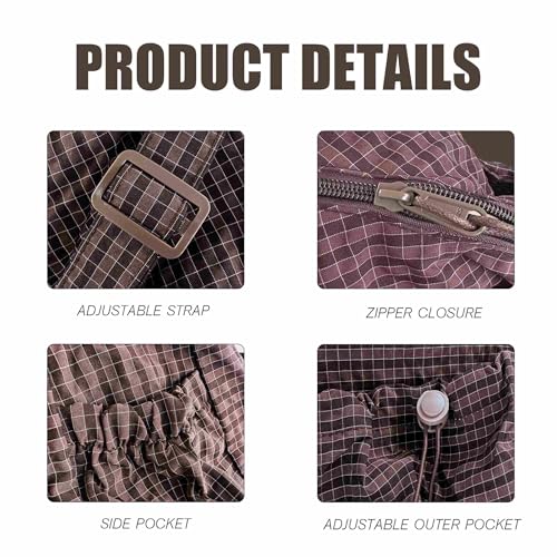 Plaid Nylon Slouchy Crossbody Purse