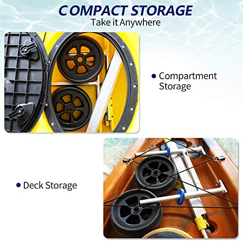 GanFindX Quick-Detachable Lightweight Aluminum Kayak Cart, Width and Height Adjustable Canoe Trolley with Widebody No-Flat Tires, Suitable for Kinds of Kayaks and Canoe with Plug Holes - Thumbnail 7
