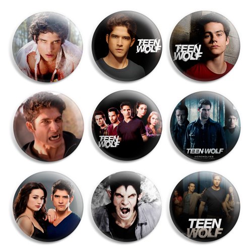 Teen Wolf Pinback Buttons Pin Badges 1 Inch (25mm) - Pack of 9