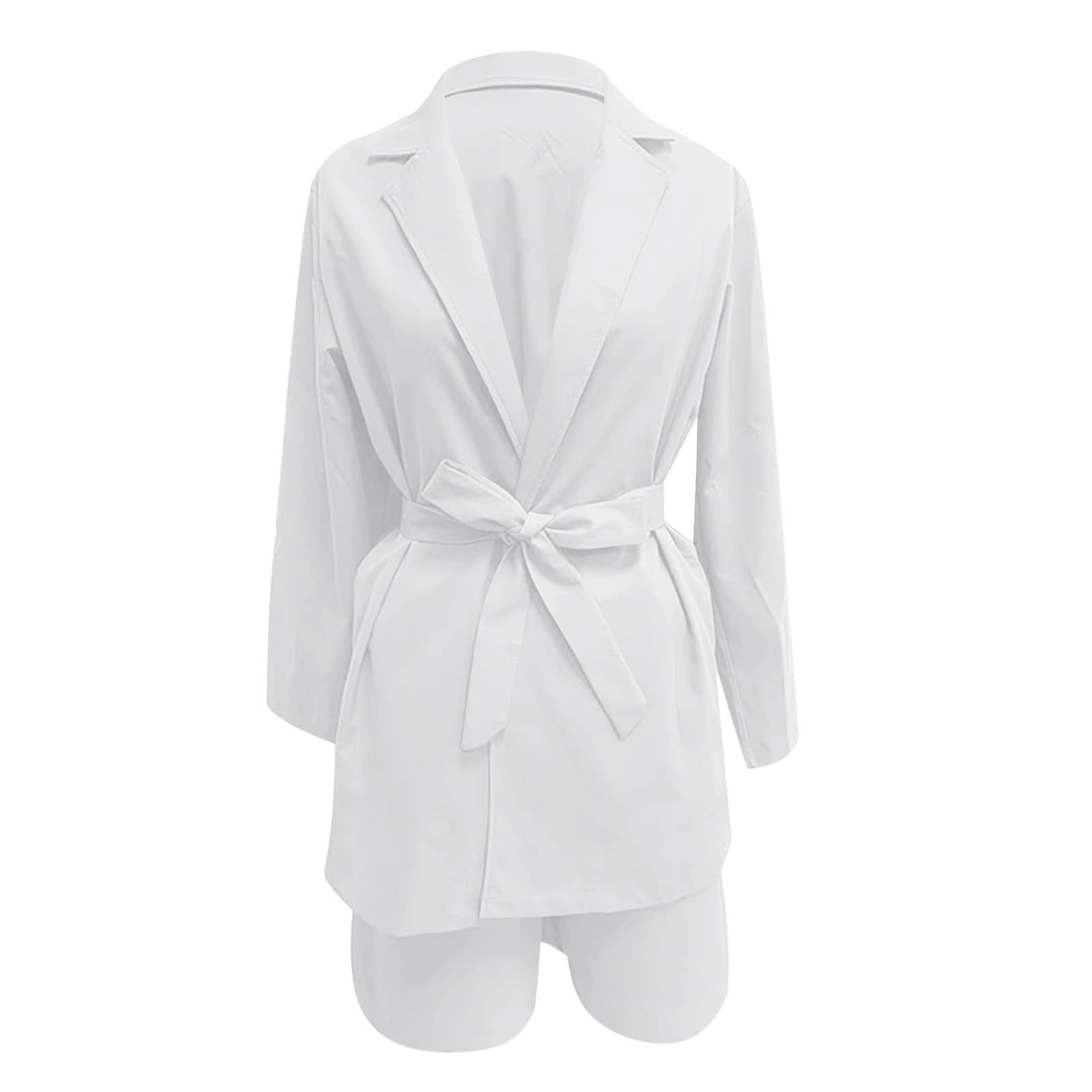 Generisch Chaqueta de traje de manga larga para mujer, corte ajustado, 2 piezas