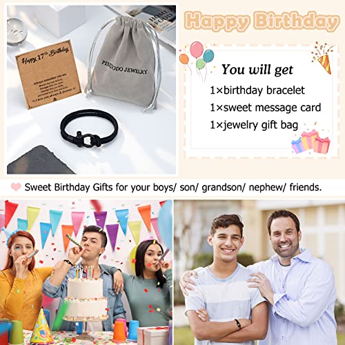 Pinkdodo 17 Year Old Boy Gift Ideas, Birthday Gifts For 17 Year Old Boy, Happy 17Th Birthday Bracelet Gift Ideas For 17 Year Old Teenage Teen Boys Son Grandson Nephew #TOP5