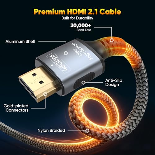 Image of Certified HDMI Cable 5-Pack,3FT HDMI 2.1 Cord Multi Pack