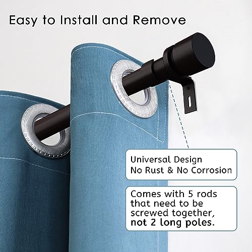 Image of Byondeth Curtain Rods for Windows 16 to 88 Inches Adjustable Length 1 Inch Diameter Window Curtain Rod with Aluminium End Cap, Antique Bronze