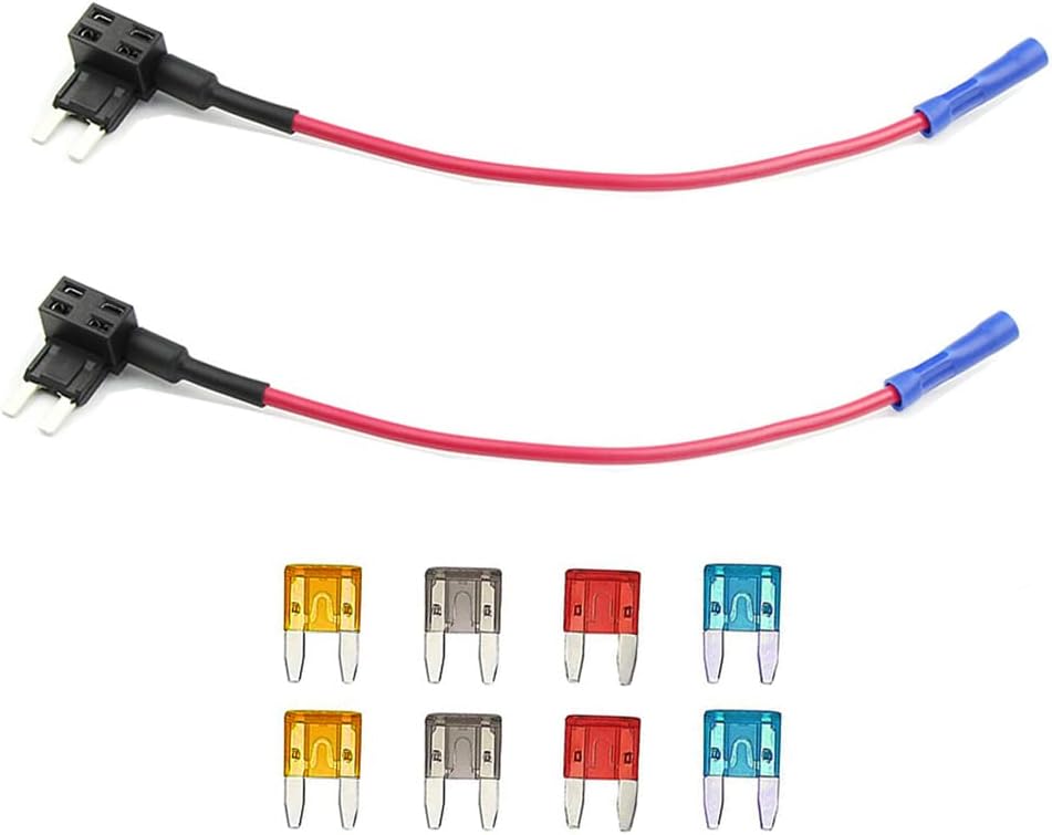 – Automotive Car Truck Add-a-Circuit Fuse TAP Adapter - Mini Blade + 8 Mini Fuses (5A, 7.5A, 10A, 15A)