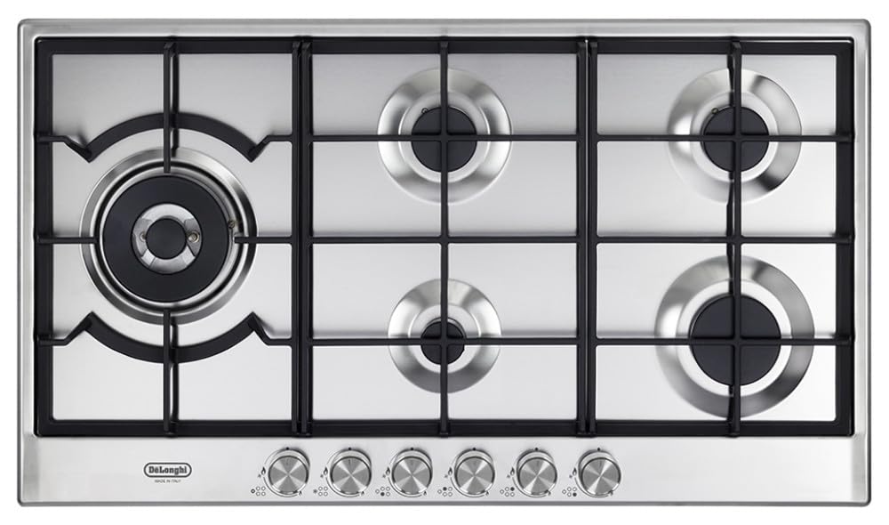 DELONGHI NSL 590D X PIANO COTTURA NUOVO MODELLO 5 FUOCHI 90 CM GRIGLIE GHISA INOX