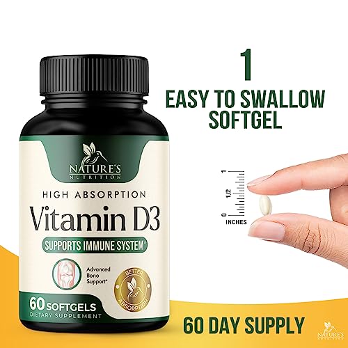 Nature's Nutrition Extra Strength Vitamin D3 Softgels #TOP29