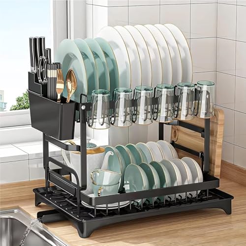 Organisateur vaisselle de cuisine 2 étages | Idéal pour optimiser votre comptoir au quotidien