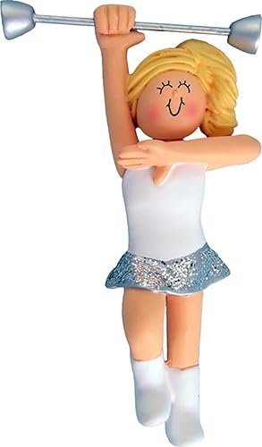 Miniatura 2 de 2267 - Adorno navideño personalizado de Baton-Twirler rubio femenino