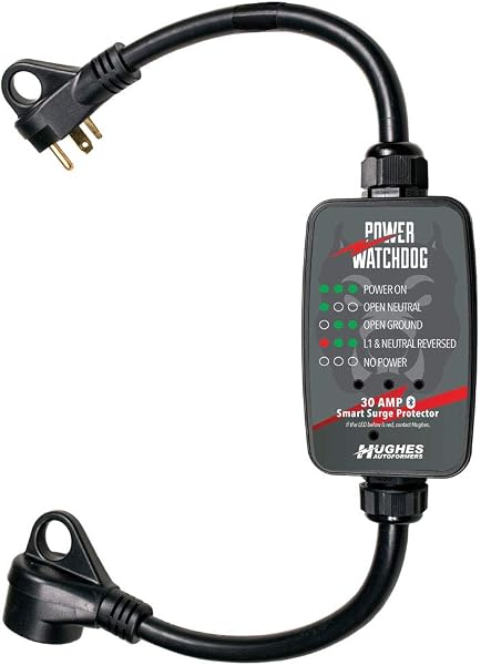 Hughes Autoformer Power Watchdog PWD30, ochrona przeciwprzepięciowa Bluetooth, 30 A, przenośna