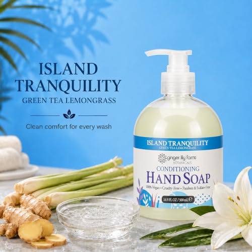 Image of Ginger Lily Farms Botanicals Hand Soap, 16.9oz /6pk, Island Tranquility