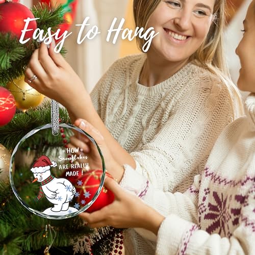 Funny Christmas Ornaments 2025,White Elephant Gifts,Stocking Stuffers for Men Women,Gag Gift for Friends Coworkers Boyfriend Family-How Snowflakes are Really Made - image 2