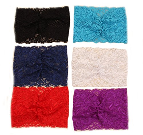 Ewanda Store Women 80S Lace Retro Bohemia Headband Turban Twist Head Wrap Headband Head Scarf Twisted Knotted Soft Hair Band(Black) #TOP2