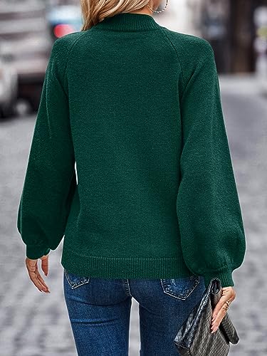 AOVDE Women's Long Sleeve Sweaters Fall Casual Oversized Crewneck Jumpers Tops Comfy Knit Pullover Sweater Dark Green X-Large4