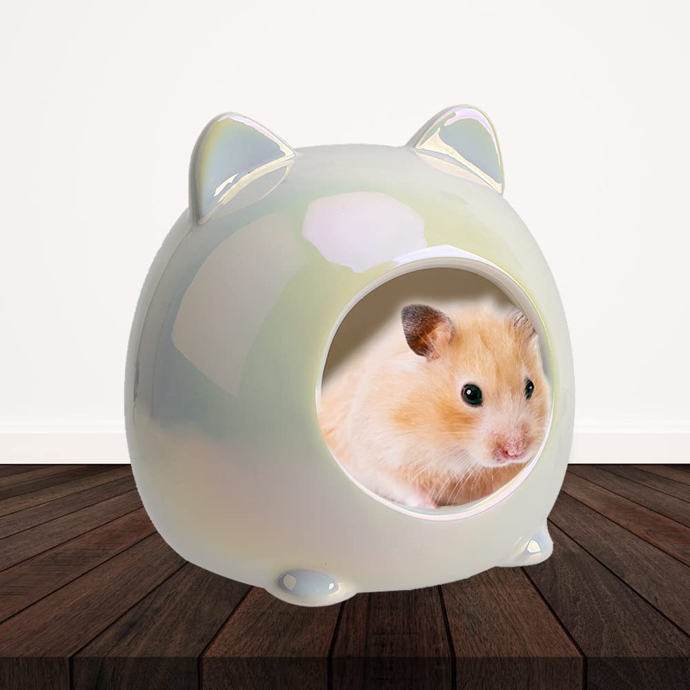 Keramik-Hamsterhaus In Kürbisform – Versteck Für Zwerghamster, Mäuse & Ratten, 14x13,2x11,9 Cm