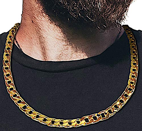 Balinco XXL Goldkette für Rapper & Gangster Kostüm, Fette Kette, Pimp Halskette, Hip Hop Proll, Protziger Schmuck für Karneval, Fasching, Halloween