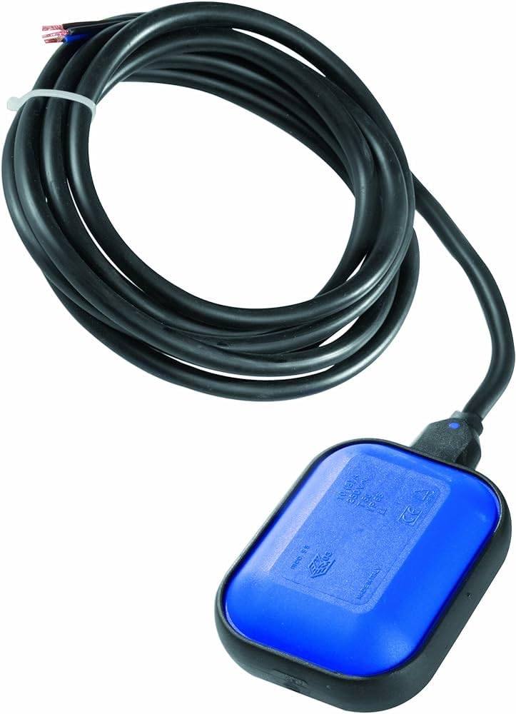 Galleggiante a Interruttore SMART, Press Control Sensore Livello Acqua per Pompa con Contrappeso per Acqua Pulita e Sporca, Sensore Allagamento, Made in Italy (cavo 3mt) (10 MT)