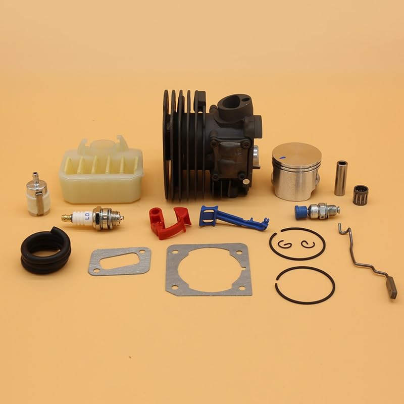 Części do kosiarki 45mm tłok cylindra filtr powietrza świeca zapłonowa paliwa zestaw linii dla HUSQVARNA 340 345 350 353 ogród części zamienne do pił łańcuchowych