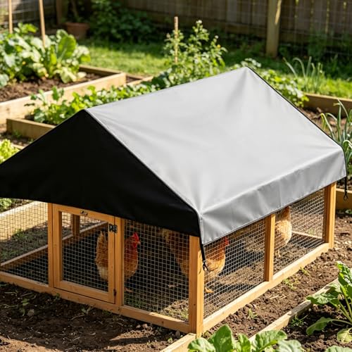 Didiseaon Cubierta para Gallinero de Tela Oxford Negra Protectora Contra Lluvia y Sol 7