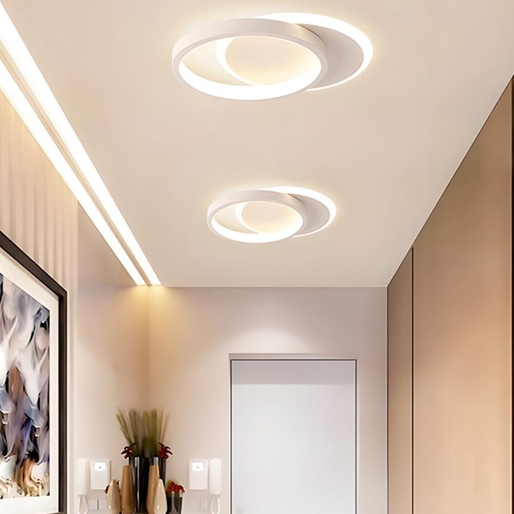 Akrylowa Sufitowa Led Kwadratowa, 23 W Okrągła Sufitowa Do Korytarza, 3 Tryby Kolorów, Lampy Sufitowe Do Sypialni I Ganku, Biała, Półpłaska Oprawa Sufitowa/Okrągły