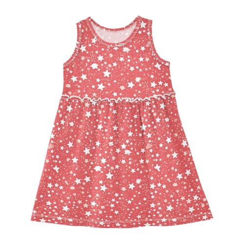 KLL Red Stars Toddler Girls Easter Dress Fashion Jumper Skirt Comfy Outfits Soft