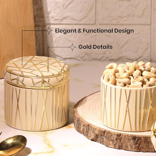 Image of SELVEL Airtight Storage Containers | BPA-Free, Food-Grade, Unbreakable Polypropylene | Multipurpose for Kitchen & Pantry | Space-Saving & Durable - Set of 3 (450ML Each) (Timeless Ivory)