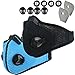 Dustproof Mask - Activated Carbon Dust Masks - with Extra Filter Cotton Sheet and Valves for Exhaust Gas, Anti Pollen Allergy, PM2.5, Running, Cycling, Outdoor Activities (2 Pack Black+Blue, Type 1)