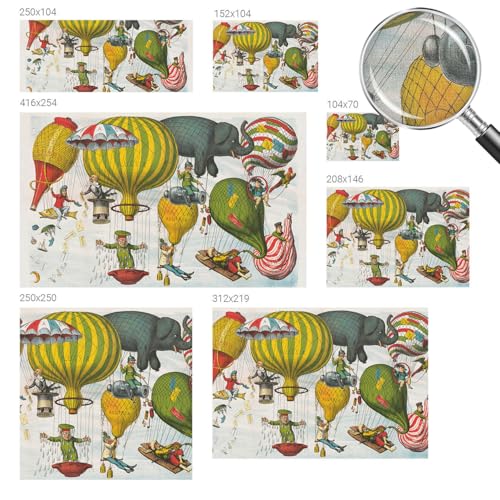 Papel pintado autoadhesivo fácil de colocar de 152x104 cm con ilustraciones de viaje en globo 6