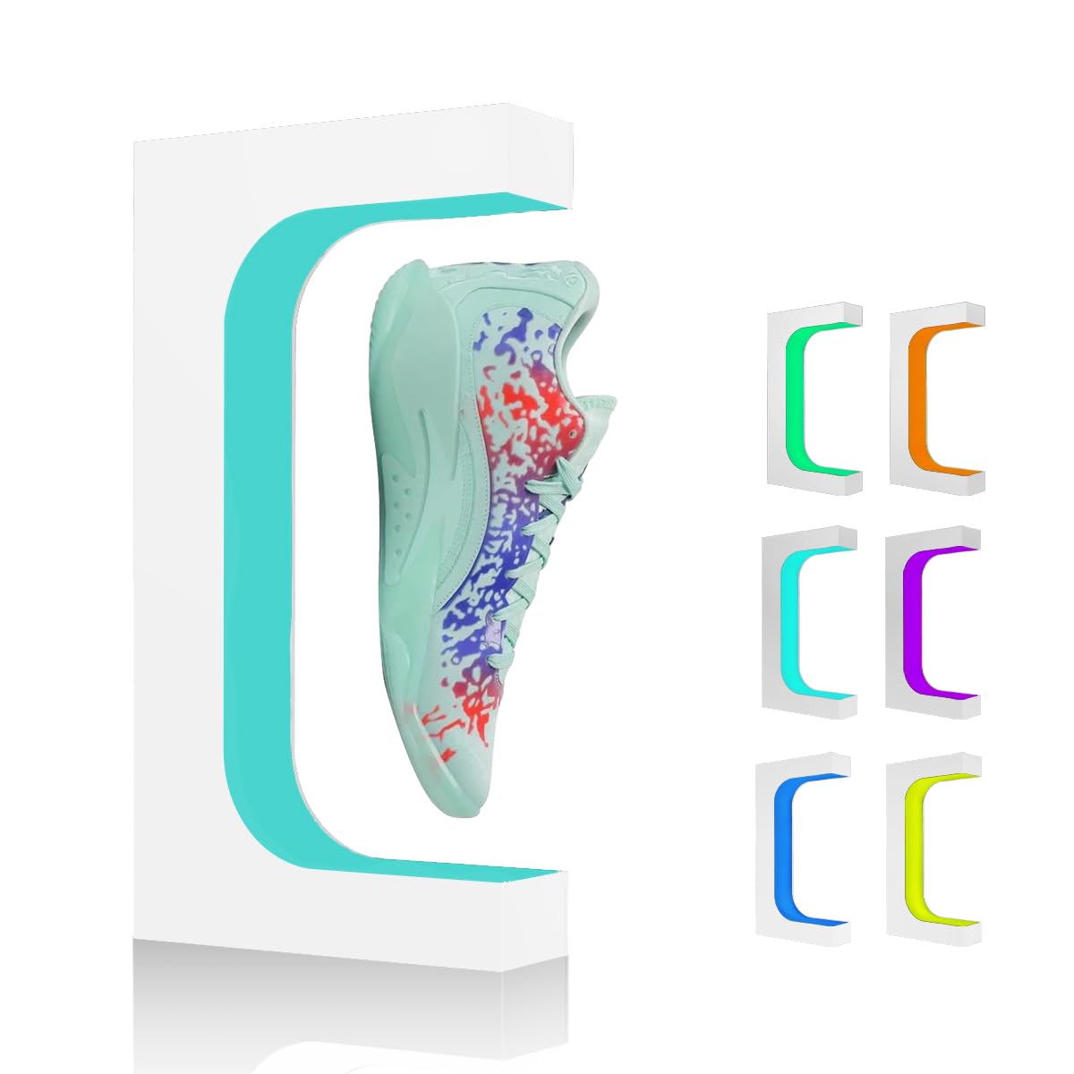 UKESULT Floating Sneaker Stand with Adjustable Light ,Levitating Shoe Display?Magnetic Levitation Shoe Rack ,Spinning Shoe Shelf Holder, Cool Home Decor , Shoe Collector Gift