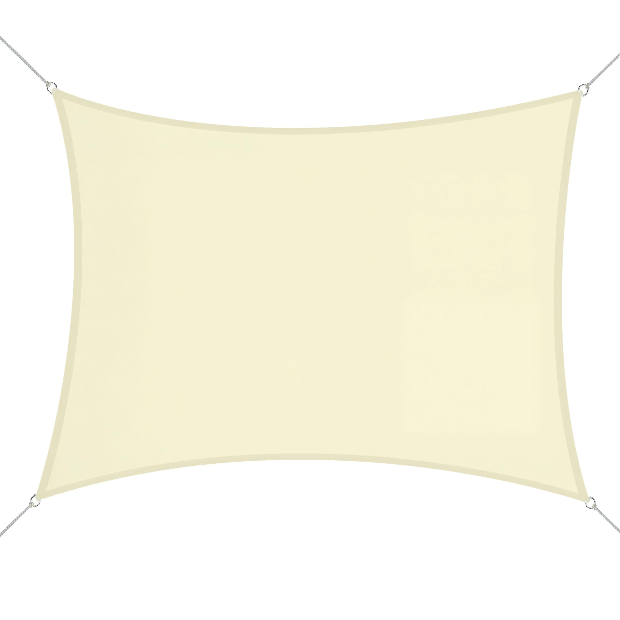 Outsunny Toldo Vela Rectangular 3x4m Resistente al Agua Protección UV Crema | Vela de Sombra, para Terraza Jardín Camping, Poliéster