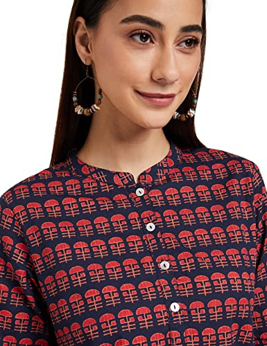 Image of Amazon Brand - Myx Women Cotton Straight Fit Straight Kurti (Available in Plus Sizes)