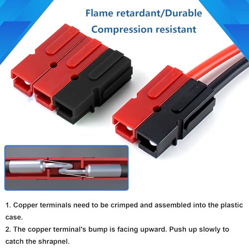 smseace 50Pcs 45 Amp Power Connectors with PVC Cover 1.5-6mm² (20-10AWG) Quick Disconnect Power connectors Quick Disconnect Terminals Connectors by smseace - Image 4