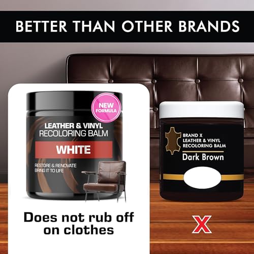 Image of White Leather Recoloring Balm, Color Restorer, Scratch Remover, Couch Paint and Repair, Leather Balm for White Couches