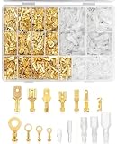 Ruonfash 2000 Stück Kabelschuhe Set, 2,8mm/4,8mm/6,3mm Flachsteckhülsen Set, M3/M4/M5/M6 Ringkabelschuhe, Kabelschuh Männlich & Weiblich Kabelstecker Flachsteckverbinder mit Isolierhülse